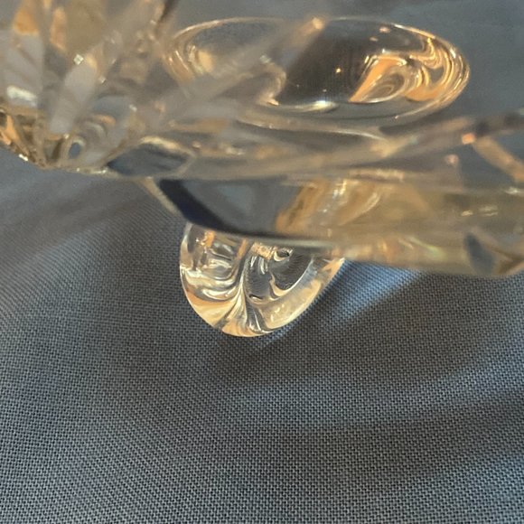 Vintage Glass Bowl Footed Handcut Pinwheel - Picture 4 of 7